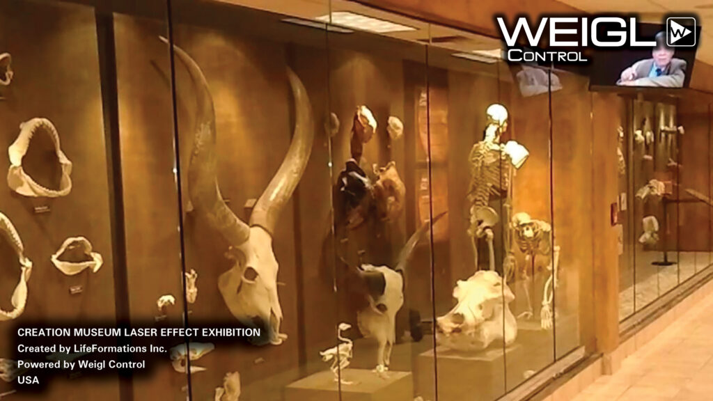 Project "Creation Museum Laser Effect Exhibition" created by Life Formations and powered by Weigl Control show control technology since 2013 in USA